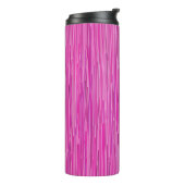 Roze Regen - Verticale Striped Kunst Thermosbeker (Gedraaid links)