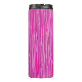 Roze Regen - Verticale Striped Kunst Thermosbeker (Achterkant)