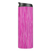 Roze Regen - Verticale Striped Kunst Thermosbeker (Geroteerd rechts)
