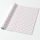 Roze regenbogen en bloemen Baby shower Cadeaupapier (Uitgerold)
