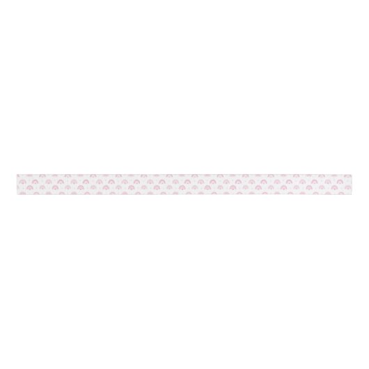 Roze regenbogen en bloemen Baby shower Grosgrain Lint (Voorkant)