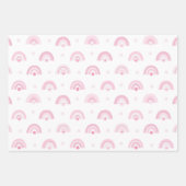 Roze regenbogen en bloemen Baby shower Inpakpapier Vel (Voorkant)