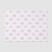 Roze regenbogen en bloemen Baby shower Tissuepapier (Voorkant)