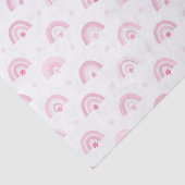 Roze regenbogen en bloemen Baby shower Tissuepapier (Detail)