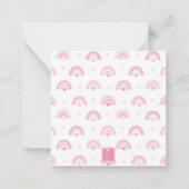 Roze regenbogen en bloemen cadeau behuizing notitiekaartje (Achterkant)