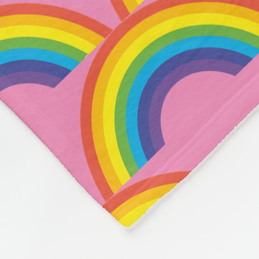 Roze regenbogen fleece deken (Hoek)