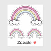 Roze regenbogen sticker (Vel)