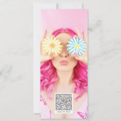 Roze regenboog 15e Moderne Foto Birthday Party Kaart (Achterkant)