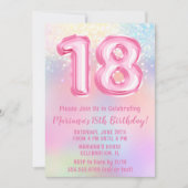 Roze Regenboog 18e Verjaardag Kaart (Voorkant)