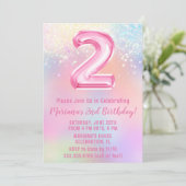 Roze Regenboog 2e Verjaardag Kaart (Staand voorkant)