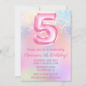 Roze Regenboog 5e Verjaardag Kaart (Voorkant)