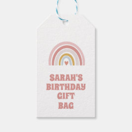 ROZE REGENBOOG AAN TE PASSEN OF TE PERSONALISEREN  CADEAULABEL