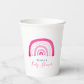 Roze Regenboog Baby Meisje Douche Papieren Bekers (Achterkant)