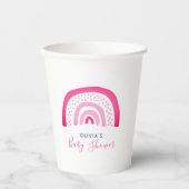 Roze Regenboog Baby Meisje Douche Papieren Bekers (Voorkant)