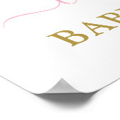 Roze regenboog Baby shower Girl Welkomstteken Poster (Hoek)