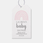 Roze Regenboog baby shower meisje cadeau labels Cadeaulabel (Voorkant)