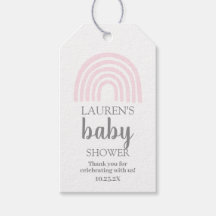 Roze Regenboog baby shower meisje cadeau labels