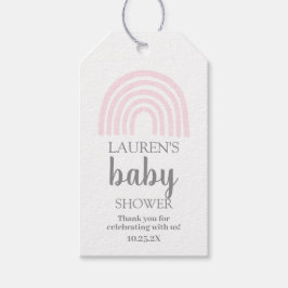 Roze Regenboog baby shower meisje cadeau labels Cadeaulabel