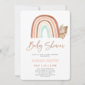 Roze Regenboog Baby shower meisje Kaart (Voorkant)