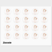 Roze Regenboog Baby shower Meisje Ronde Sticker (Vel)
