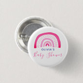 Roze Regenboog Baby Shower Ronde Button 3,2 Cm (Voorkant /achterkant)