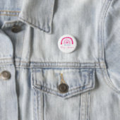 Roze Regenboog Baby Shower Ronde Button 3,2 Cm (In situ)