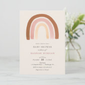 Roze Regenboog Baby Shower uitnodiging (Staand voorkant)