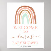 Roze regenboog Baby shower Welkomstteken Poster (Voorkant)