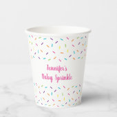 Roze regenboog Baby Sprinkle Papieren Bekers (Voorkant)
