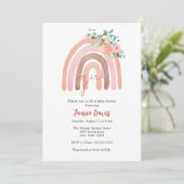 Roze regenboog, Boho Girl Baby shower Invitation Kaart (Staand voorkant)