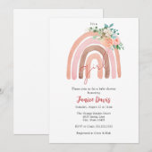 Roze regenboog, Boho Girl Baby shower Invitation Kaart (Voorkant / Achterkant)