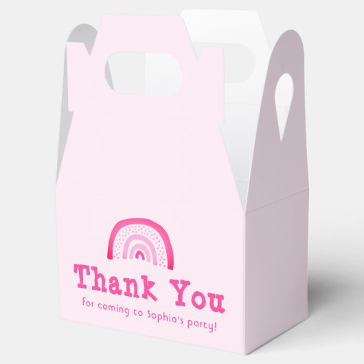  roze regenboog Dank u voor de verjaardag Bedankdoosjes (Geopend)