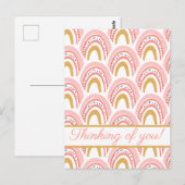 Roze regenboog denkt aan jou briefkaart (Voorkant / Achterkant)