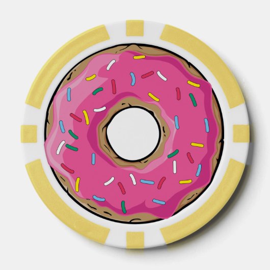 Roze regenboog Donut Poker Chips (Voorkant)