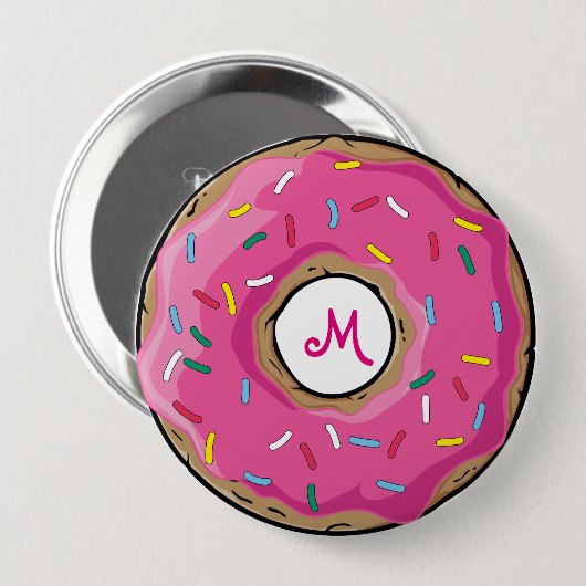 Roze regenboog Donut Ronde Button 4,0 Cm (Voorkant /achterkant)