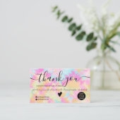 Roze regenboog eenhoorn dye orde dank u visitekaartje (Staand voorkant)