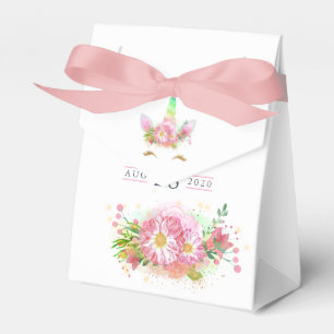 Roze Regenboog Eenhoorn Meisje Baby Shower Bedankdoosjes