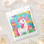 Roze regenboog eenhoorn verjaardag bedankzakje (Geknipt)