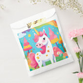 Roze regenboog eenhoorn verjaardag bedankzakje (Gezegeld)