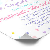 Roze regenboog, eerste verjaardag Capsule Poster (Hoek)