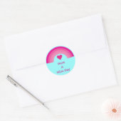 Roze regenboog en hart hebben een mooi dagje ronde sticker (Envelop)
