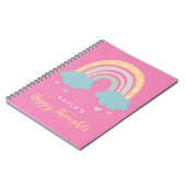 Roze regenboog en kunstmeisjes, gepersonaliseerd notitieboek (Linkerzijde)