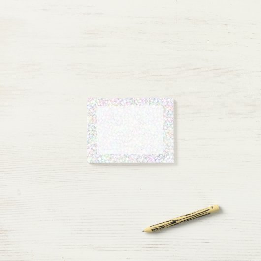 Roze regenboog en White Star Cluster Kawaii Girl Post-it® Notes (Op bureau)