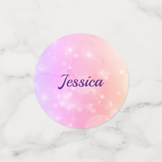 Roze regenboog fee sparkle 13e verjaardag confetti (Kleine voorkant)