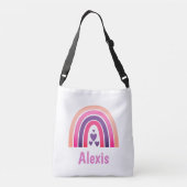  roze regenboog gepersonaliseerd crossbody tas (Achterkant)