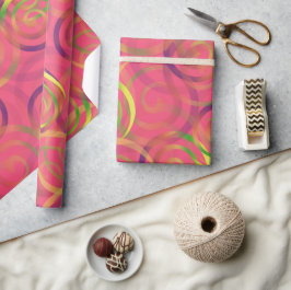 Roze regenboog kerstpatroon cadeaupapier