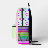 Roze regenboog kleur helder bedrukte rugzak (Rechts)