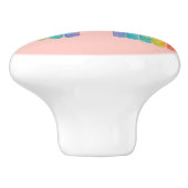 Roze Regenboog Knop. Keramische Knop (Zijkant)
