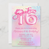 Roze Regenboog Lief 16e Verjaardag Kaart (Voorkant)