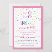 Roze Regenboog Meisje Baby Sprinkle Kaart (Voorkant)